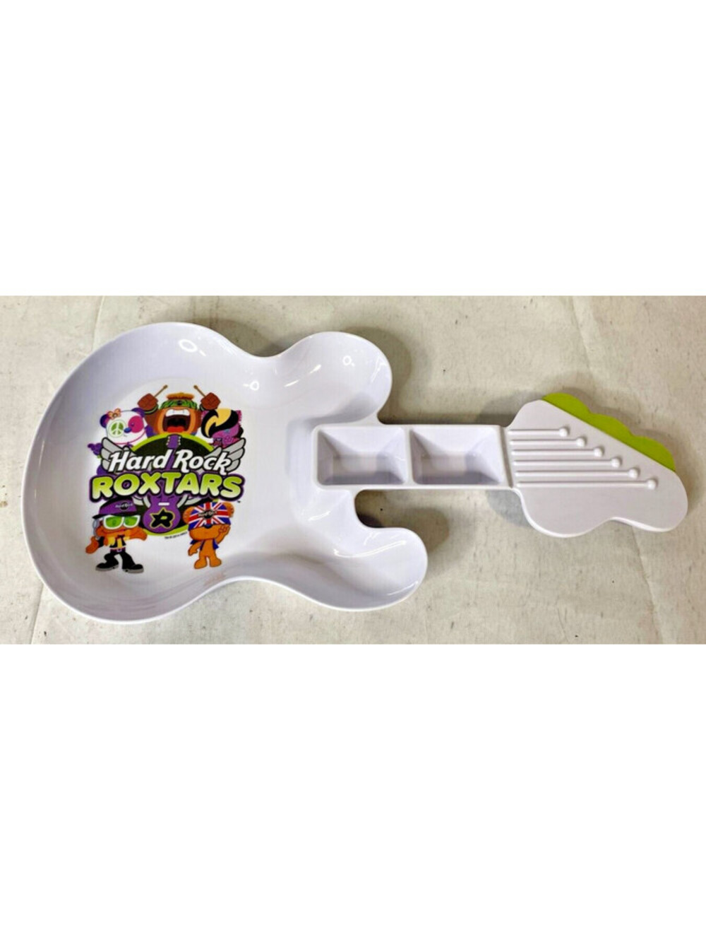 New 2014 Hard Rock Cafe 15" Roxtars Guitar Shape Melamine Dipping Snack Plate